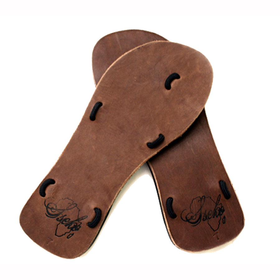 Sseko Brown Leather Ribbon Sandals