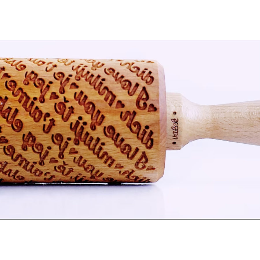 I Love You - J'taime Embossing Rolling Pin