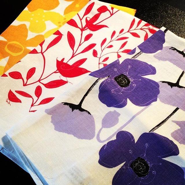 Flowers Linen Tea Towel