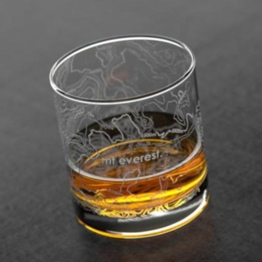 Mt Everest Topographic Map Glass
