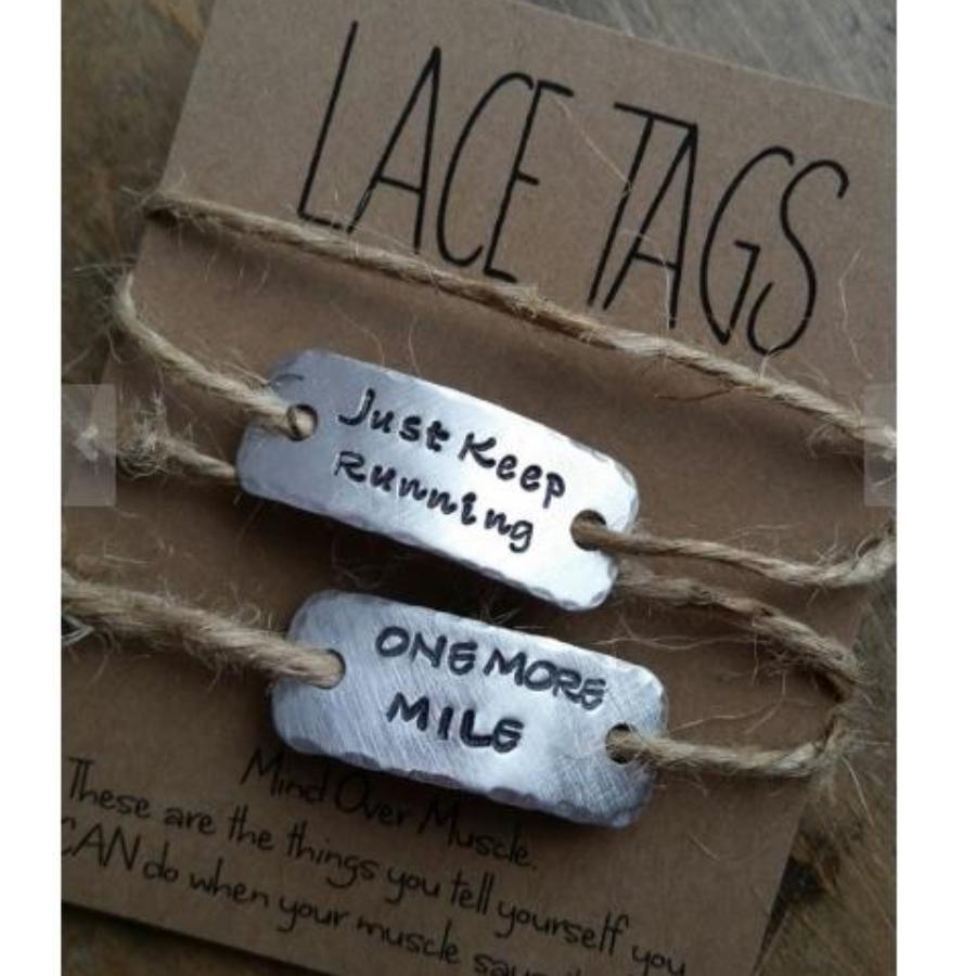 Just Keep Runing One More Mile Shoe Lace Tag Set