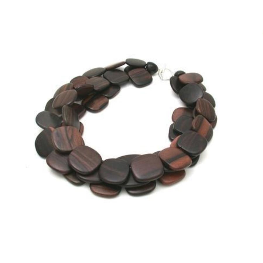3-Strand Wood Necklace