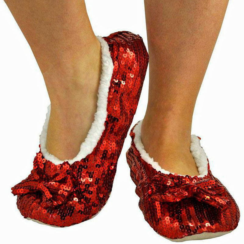 Kids Silver Bling Snoozies Slippers