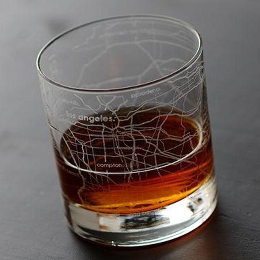 Los Angeles Street Maps Rock Glass